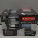 Rubbermaid Brilliance Glass Food Storage Containers, 3.2 Cup, Set of 2, BPA-Free, Leak-Proof, Clear