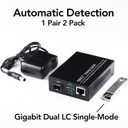 A Pair Gigabit Ethernet SFP Fiber Media Converters with Dual Core LC Transceiver Module, Single-Mode LC, SMF RJ45 to SFP Slot up to 20KM, 10/100/1000Base-Tx to 1000Base-SX (2 Pack)