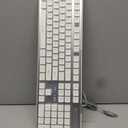 SEUNKWANG EWEADN GX710S Backlit Computer Keyboards, Wired USB Keyboard with White Backlit, Metal Panel, Plug and Play, Pudding Keycaps Full Size Quiet Computer Keyboard for Win/PC/Laptop-White