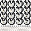 Chumia 13 Pack Padlocks Keyed Alike, Stainless Steel 2-3/4" Wide, 3/8" Shackle Disc Locks for Outdoor, Storage Units, Garages, Gym Lockers(Black)