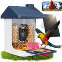 Smart Bird Feeder with Camera, 1.8L Solar Powered Bird Feeders for Outdoors, 2K AI Identify 10,000+ Birds Species, Birds Feeder Camera IP65 Instant Notification, Ideal Gift for Avian Lovers