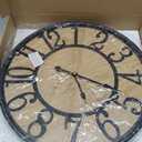 Large Wall Clock for Living Room Decor, Non Ticking Silent, Battery Operated Modern Vintage Wood Wall Clock Oversized Decorative Wall Clock for Bedroom Kitchen Farmhouse Office Decor (16inch, Antique Bronze Metal - Roman Numerals)