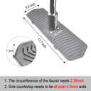 Silicone Sink Splash Guard Set - Faucet Handle Drip Catcher Tray, Dish Soap Sponge Draining Holder, Mat - Stylish Kitchen Sink Accessories for a Dry and Organized Counter - Grey