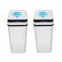 QSFWCSM 2 Pack Bathroom Trash can,Smart Touchless Trash Can,Automatic Motion Sensor Trash Bin with Lid,2.4 Gallon Garbage Can, Kitchen, Bathroom, Office, Bedroom Trash can (White+White)