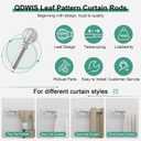 QDWIS 2 Pack Silver Curtain Rods for Windows 28 to 48 inch,1" Adjustable Heavy Duty Window Curtain Rod with Leaf Finials,Rustic Decorative Drapery Rods Set,Size:18-60''