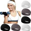 RITOPER Workout Wide Headbands for Women Non Slip, Super Soft Yoga Running Exercise Head Bands, Elastic Sweat Band Hair Bands for Women's Hair, Womens Solid Headband Hair Wrap