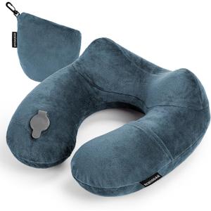 Rewondah Inflatable Travel Pillow for Sleeping Airplane - Inflatable Neck Pillow for Traveling on Plane with Washable Cover, Blow up Neck Travel Pillow for Airplanes, Cars - Portable and Comfortable (Green)