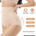 KLVEE Shapewear Tummy Control Underwear High Waisted Girdle Body Shaper Butt Lifting Panties Spanks for Women (Beige, M)