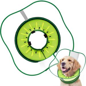 Sponge Dog Cone Collar, Dog Recovery Collar Alternative with Detachable High Clear Shield, Adjustable Soft Neck Cone for Small Medium Large Dogs, Stop Licking After Surgery (Kiwi,XXL)