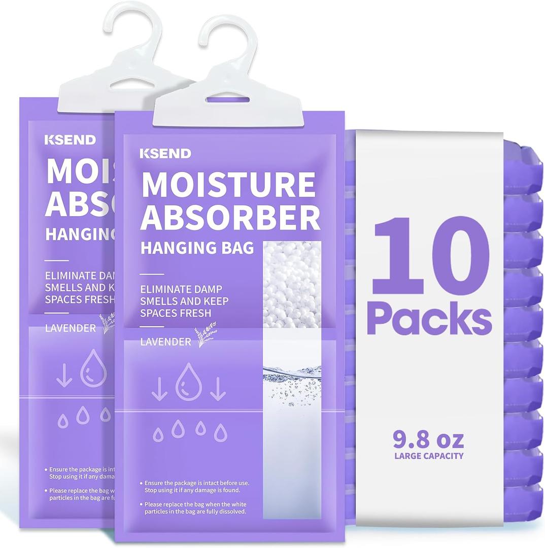 Ksend Moisture Absorber, 10 Pack Hanging, Lavender Scent