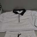 Mens Short Sets 2 Piece Outfits Polo Shirt Fashion Summer Tracksuits Casual Set Short Sleeve and Shorts Set for Men (Small, Black Collar Mixed White)