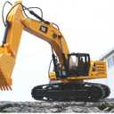 Diecast Masters RC Truck CAT 336 Excavator | Fully Functional Radio Control 1:24 Scale Model Remote Truck, Caterpillar Trucks Yellow 25001, Approx Measurements: 19.3in L x 6.5in W x 8.7in H