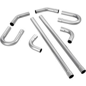 VEVOR Exhaust Pipe, 8 Pcs 2.25 Inch Mild Steel DIY Custom Exhaust Tubing Straight & U-Bend Kit with 90 & 135 Degree Pipes, Galvanized Surface Finish, Universal Fit for Truck, Sedan, Sports Car, SUV