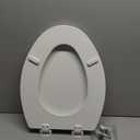 CHURCH Toilet Seat, Easy Clean Hinges Release for Deep Cleans, Durable Enameled Wood Seat, Elongated, White
