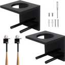 2 Pack Baseball Bat Wall Mount, Acrylic Baseball Bat Holder, Baseball Bats Rack for Lacrosse Hockey Softball Stick, Black, 4.0x3.7x3.7inch