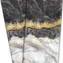 Black Gold Marble Hand Towels - Soft Absorbent Modern Abstract Kitchen Bathroom Decor (Black and Gold)  