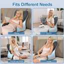 Reading Pillow for Sitting in Bed,22" H Back Support Pillow for Sitting up,Back Rest & Lumbar Support Pillows with Arms, Bed Rest Chair Cushion,Chaise Lounges Reclining,Gaming,Work,Resting(Grey&Blue)