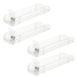 10Pcs Automatic Shelf Pusher Transparent Organizer for Supermarkets Spring Loaded Display Holder for Drinks and Snacks Efficient Fridge Can Organizer Versatile Product