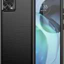 Case for Moto G72 Case, Motorola G72 XT2255 Case, Slim Thin Carbon Fiber TPU Rubber Protective Cases Anti-Scratch Shockproof Cover for Motorola Moto G72 Black