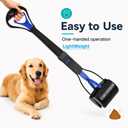 31inch Large Pooper Scooper for Dogs with Long Handle, Sturdy & Durable, Not Easy to Break, Lightweight & Easy to Use, Easy to Pick Up from Grass and Gravel | Less Bend Down, One-hand Operate Pick up for all Surface, Heavy Duty Poop Scooper for Large Medium & Small Dogs