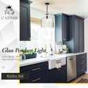 CATINER 12" Black Seeded Glass Pendant Light, Modern Farmhouse Hanging Ceiling Light Fixture for Kitchen Island, Dining Room, Hallway, Hand-Blown Bubble Glass Shade, E26 Dimmable Pendant Lighting