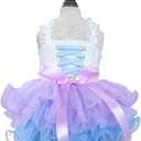 Fancy Small Dog Dress with Bow Knot Sleeveless Girl Puppy Princess Tutu Skirt Holiday Cat Outfit Doggy Apparel Summer Pet Clothes for Chihuahua Yorkie Pomeranian Poodle (Purple, X-Large)