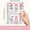 Steel Mill & Co Cute Mini Spiral Notebook, Small 8.25" x 6.25" Journal with Durable Hardcover and 160 Lined Pages, Little Women