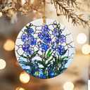 3 x Christmas Ornaments, 2.8in Ceramic Birth Flower Ornament, Xmas Decor, Christmas Tree Ornaments, Xmas Decorations for Tree, Holiday Ornament, Birth Flower Gifts, Gift Ideas, Gifts for Women - July