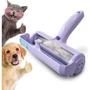 DELOMO Pet Hair Removal Tool, Pet Hair Remover - Lint Roller for Pet Hair - Cat and Dog Hair Remover for Couch, Furniture, Carpet, Car Seat, Reusable Lint Roller with Fur Bin, Pet Owner Essential (C: Purple limited Color)