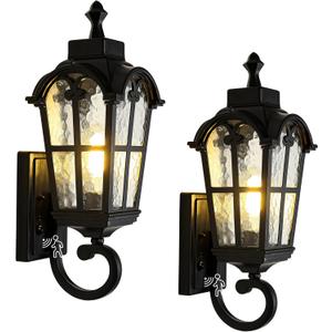 Motion Sensor Dawn to Dusk Outdoor Sensor Light Fixture Waterproof Porch Lights Anti-Rust Exterior Lighting Outdoor Wall Lantern Outside Wall Light for Patio Front Door Garden Garage -2 Pack