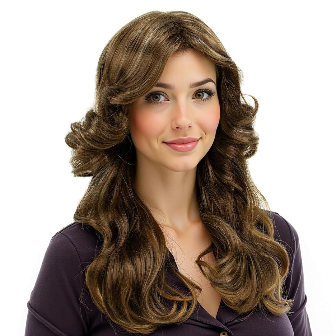 Medisifa 70s Brown Highlight Hair Wig
