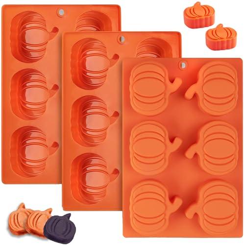Amazon.com: Pumpkin Muffin Mold 3 Pack Pumpkin Cake Pan Silicone Molds, Mini Cake Trays Thanksgiving Halloween Baking Molds Cupcake Pan Hot Chocolate Bomb Mold for Thanksgiving Fall Baking: Home & Kitchen