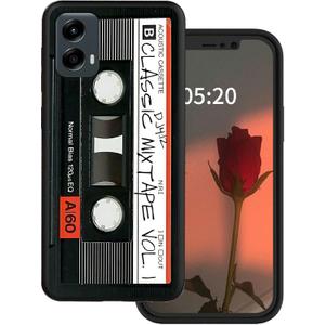 Rossy for Motorola Moto G Power 5G 2024 Phone Case with Retro Audio Cassette Pattern for Women Men Slim Soft TPU Silicone Anti-Scratch Shookproof Protection Cover Case for Moto G Power 5G 2024 6.7"