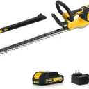 Hedge Trimmer Cordless with Battery and Charger Included, 22 inch Electric Bush Shrub Edge Trimmer, Powerful & Lightweight & BRUSHLESS, 4.4LBS