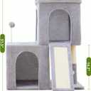 Woochpet 32inch Tall Cat Tree with 2 cat condo for Adult Cats Cozy Cat Tower with Scratching Post and Scrather Board for Cats of Different Ages.Light Grey