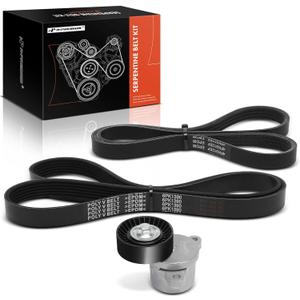 A-Premium Engine Serpentine Belt Drive Kit Compatible with Ford F-150 F150 2011-2017, Mustang 2015-2017 & Lincoln Navigator 2015-2017 - 3.5L 3.7L
