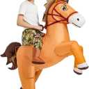 KOOY Inflatable Horse Costume Adult Ride On Horse Costumes Cowboy Blow Up Funny Riding Horse Suit for Men Women Halloween Party