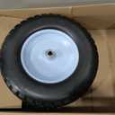 4.80/4.00-8" Tire and Wheel Flat Free 2 PCS, 16" Solid Wheelbarrow Tire with 5/8" & 3/4" Bearings,3"-7" Centered Hub, 14"-16" Universal Fit for Hand Truck/Garden Trailer/Trolley/Wagon, 15.35 inches
