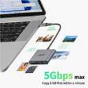 Acer SD Card Reader USB C, 3 in 1 Memory Card Reader with Dual Slots & USB 3.0, Micro SD Card Adapter for iPhone 17/16/15 Compatible with Camera, Android, MacBook Neo/Pro/Air, Laptop