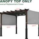 193" L x 105" W Replacement Sling Canopy with Ties(Gray) | JANCANOPY Sling Gazebo Compatible with Lowe's Garden Treasures 10 FT Pergola #S-J-110/TP15-048C,Other Same Size of Pergolas