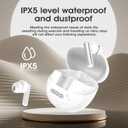 Hybrid Active Noise Cancelling Wireless Earbuds, Noise Cancelling in Ear Headphones for Crystal-Clear Calls & Music, 50H Playtime for Office/Running/Workout (Pearl)