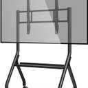 Smart Board Stand with Wheels, 55/65/75'' Interactive Whiteboard Stand, Height Adjustable Mobile Stand with 4 Lockable Rolling Wheels for Smartboard