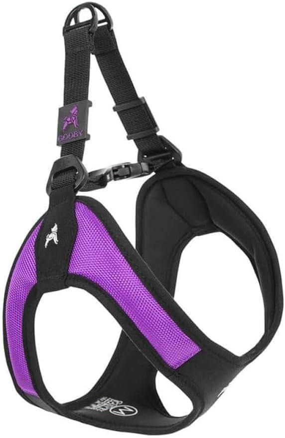 Gooby Escape Free Easy Fit Harness - Purple, Medium - No Pull Step-in Patented Small Dog Harness with Quick Release Buckle - Perfect On The Go No Pull Harness for Small Dogs or Medium Dog Harness (Medium chest (18~21.75"))