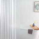 Shower Curtain Liner 74 Inches Long, EVA Heavy Duty Clear Shower Liner with 3 Strong Weights, 3D Square, 72 x 74 Inch