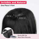 Clip in Hair Extension One Piece 160g, 20 Inch Light Brown Long Wavy Synthetic Hair with 5 Clips, Full Volume Soft Natural Look Clip in Hairpiece for Women.