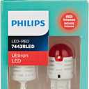 Philips Automotive Lighting 7443RLED Ultinon LED Bulb (Red), 2 Pack