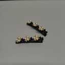 2 Pcs Sparkling Crystal Stone Braided Hair Clips, 2025 New Satin Fabric Hair Bands Rhinestone Four-Leaf Clover Hair Clip for Styling, Duck Bill Clips for Women Girls, Color S