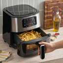 Cuisinart Air Fryer, 6-Quart Basket Large Fryer with 5 Cooking Functions to Roast, Bake, Broil, Air Fry and Keep Warm, 5 Airfryer Presets, Dishwasher-Safe Parts, AIR-200NAS, Stainless Steel & Black, 6 Qt. Window