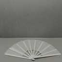 Large Folding Fans Rave Hand Clap Fan Popping Fan for Line Dancing, Big Foldable Clacking Fans for Boots On The Ground Dance Festival, Dancing, Performance (White)