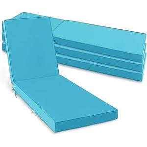 Chaise Lounge Cushions Outdoor Set of 4 - Waterproof and Fade Resistant Sun Lounger Replacement Cushions - Patio Lounger Pads with Removable Cover for Pool, Deck, Lawn, 80 x 26 x 3 Inch, Teal